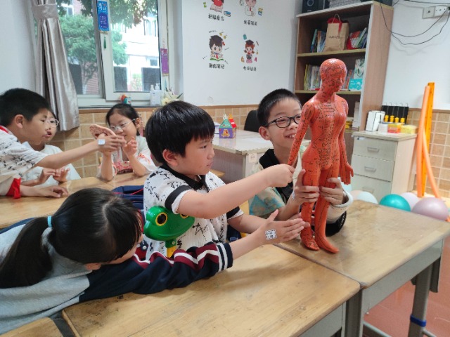 寧波市鎮(zhèn)安小學學生體驗“尋穴位” 學校供圖.jpg